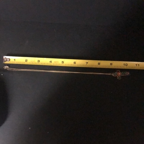 Cobalt Blue floral cloisonné vintage cross pendent on chain necklace​ - Picture 7 of 7